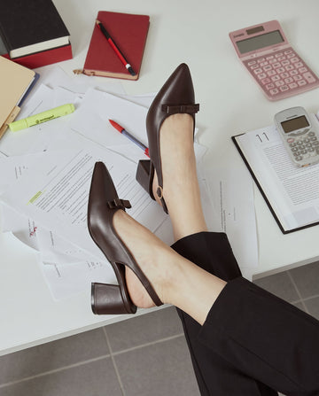 Black block heel pumps for office wear