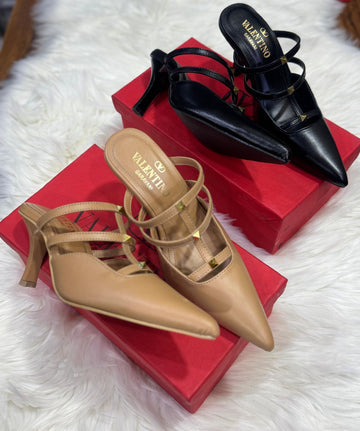 Stud Caged Kitten Heels H-064