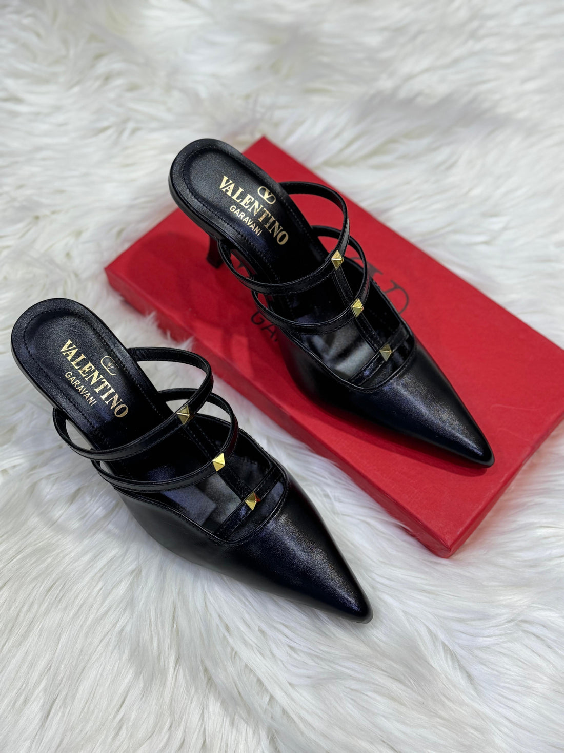 Stud Caged Kitten Heels H-064