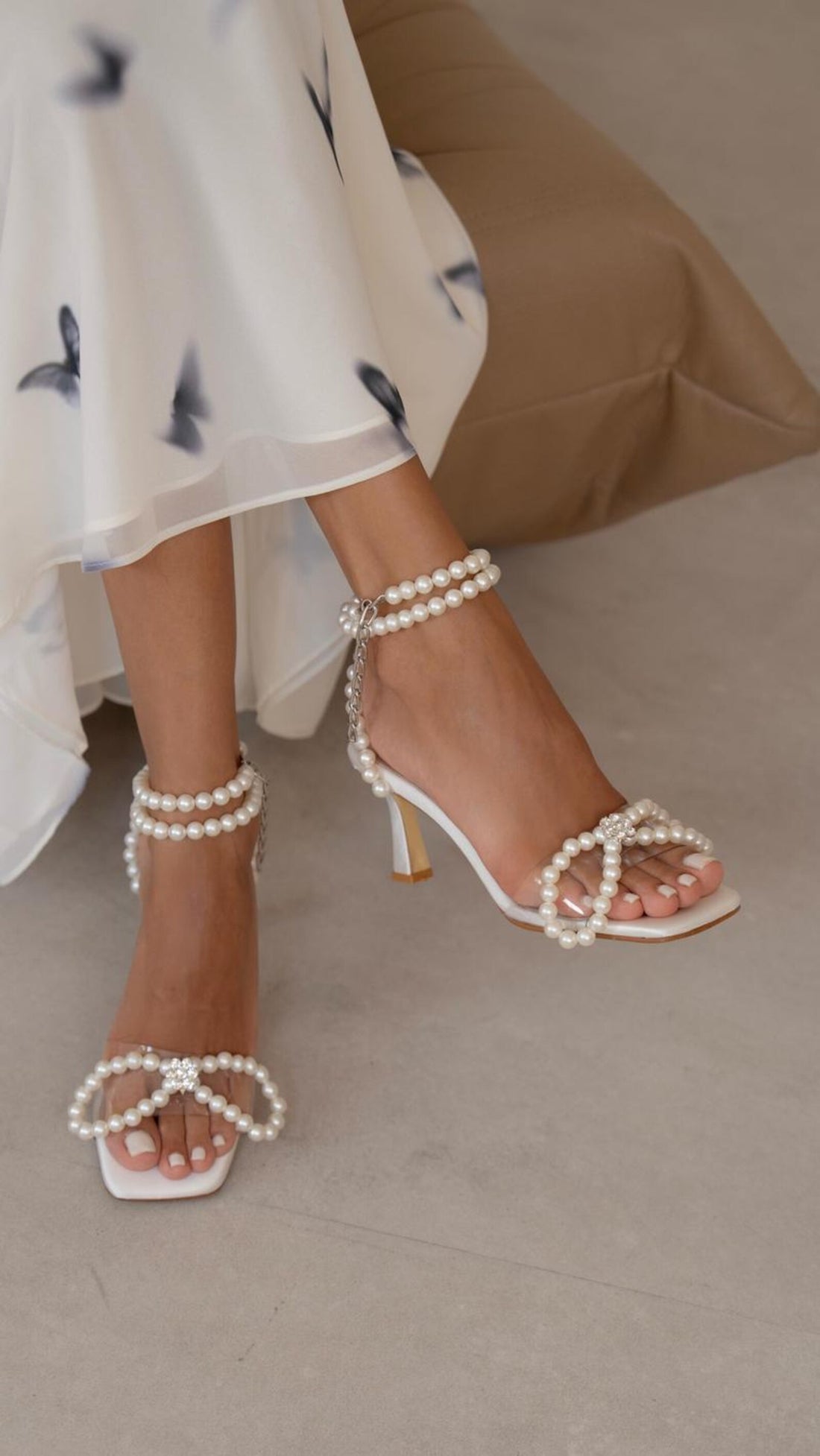 Pearl Satin Bridal Heels SG-039