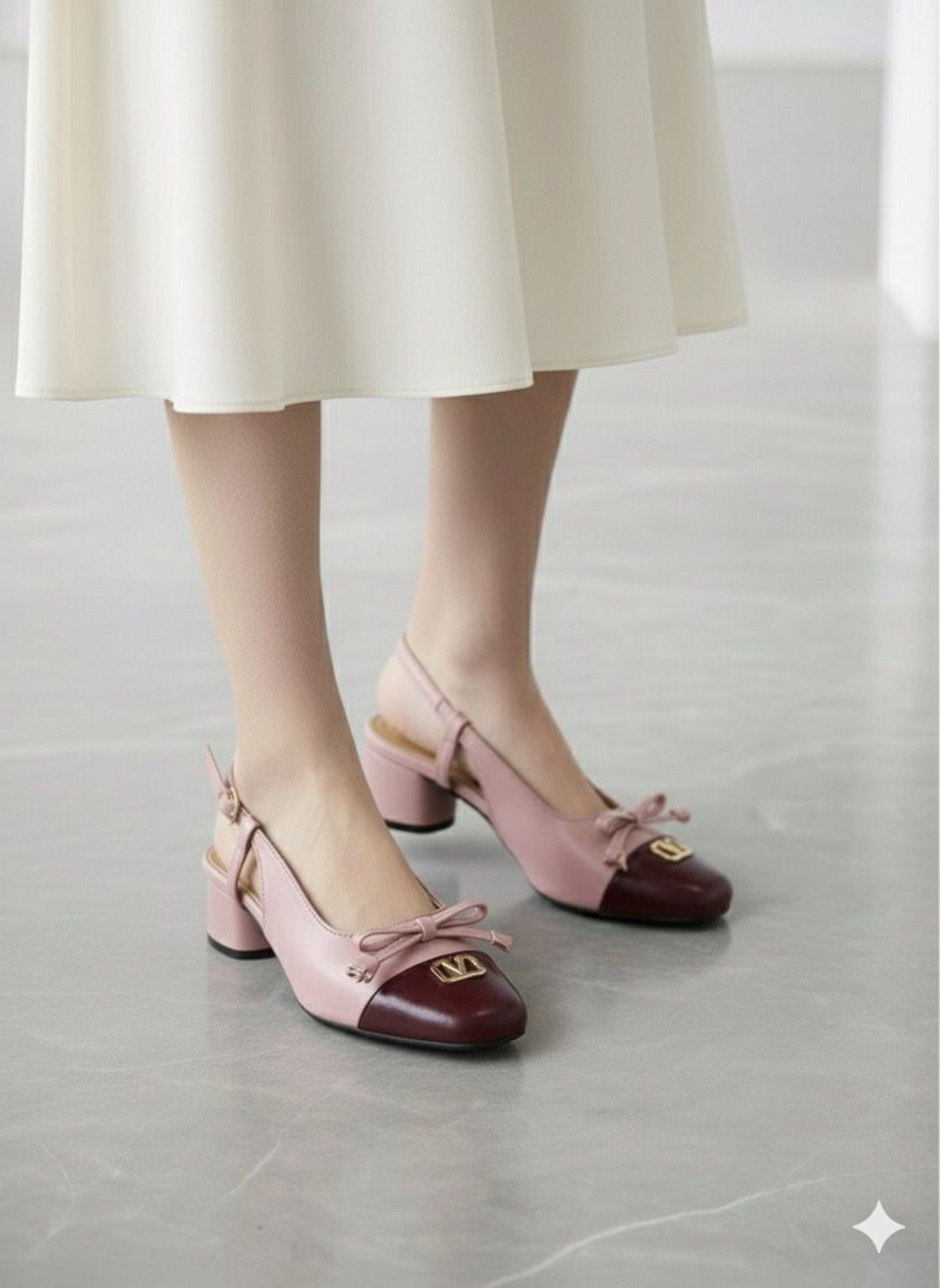 Two-Tone Slingback Pumps SG-H37