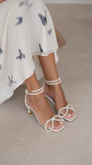 Pearl Satin Bridal Heels H-019