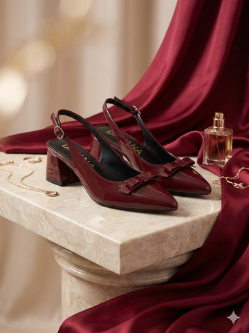 Elise Block Heel MAROON SG-050
