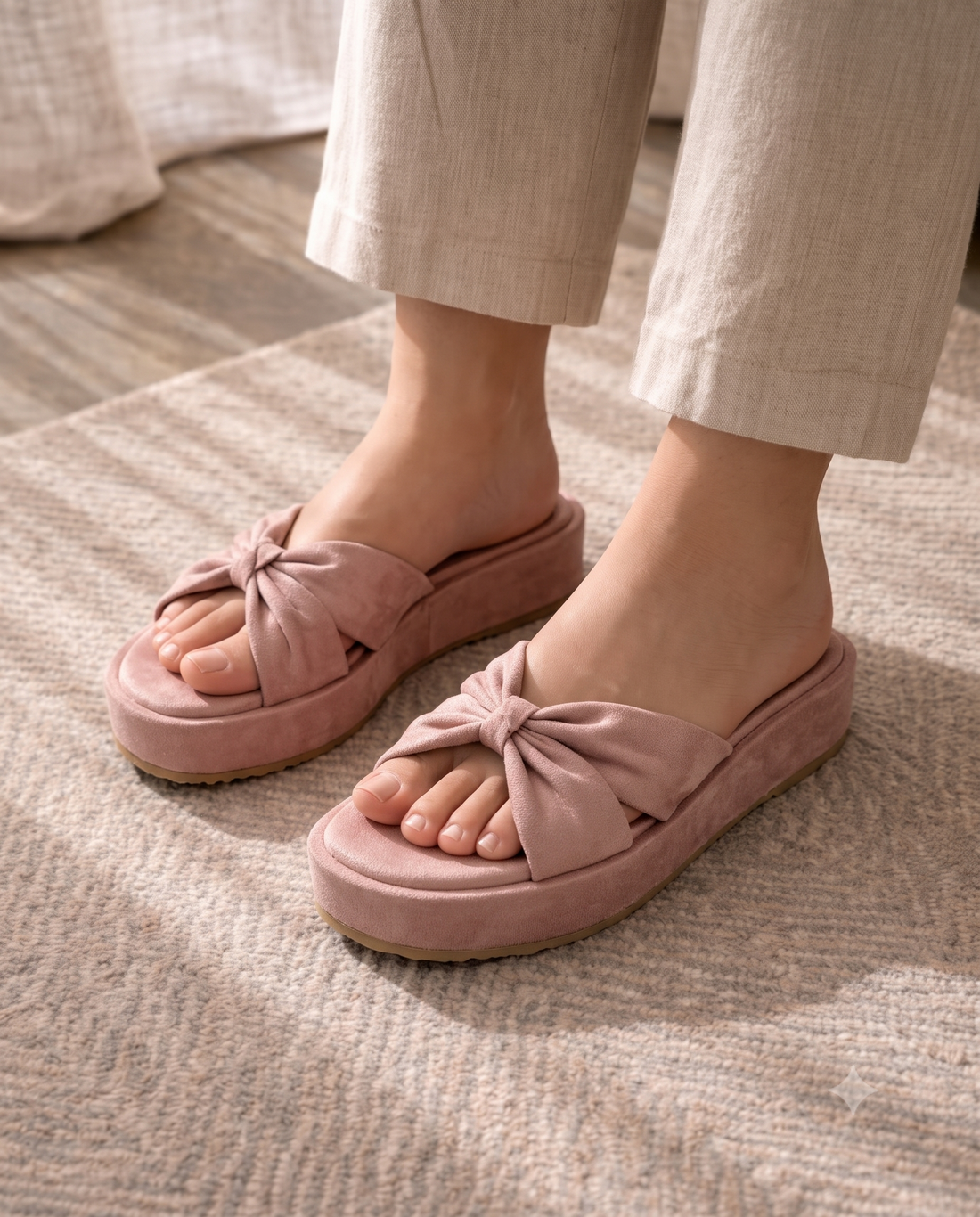 GULUNA SUEDE KNOT WEDGES SG-062