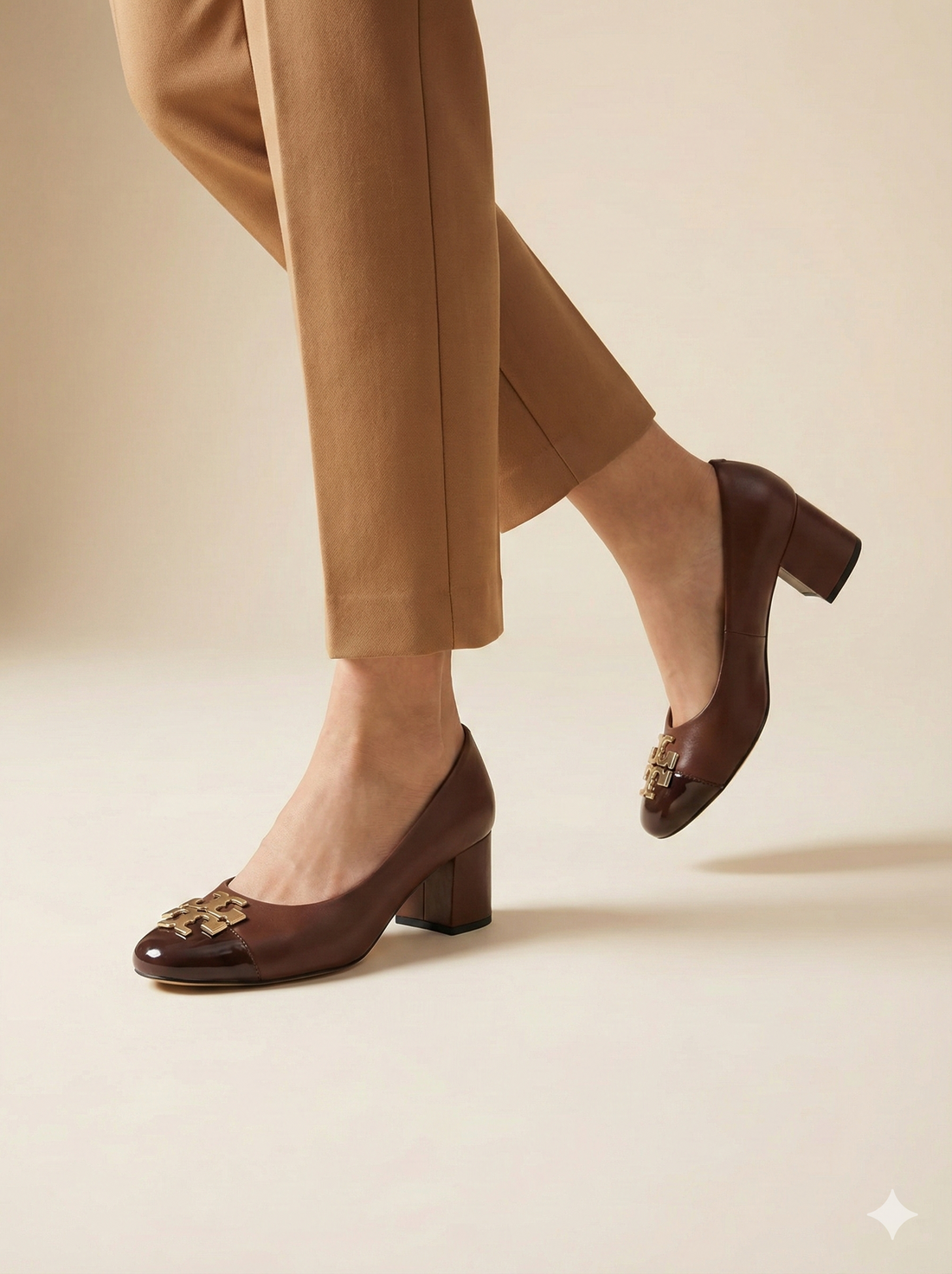 Emblem Block Heel BROWN/CHOCLATE H-016