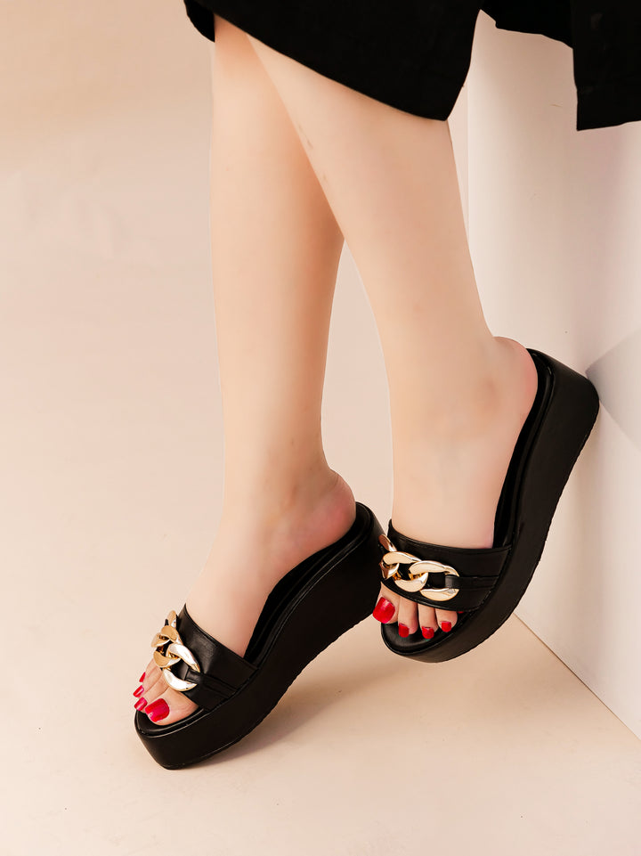 WEDGES FLATS BLACK SG-1186